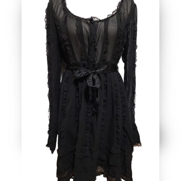 Karl Lagerfeld Illusion-Sleeve A-Line Dress size 10 - Picture 2 of 6